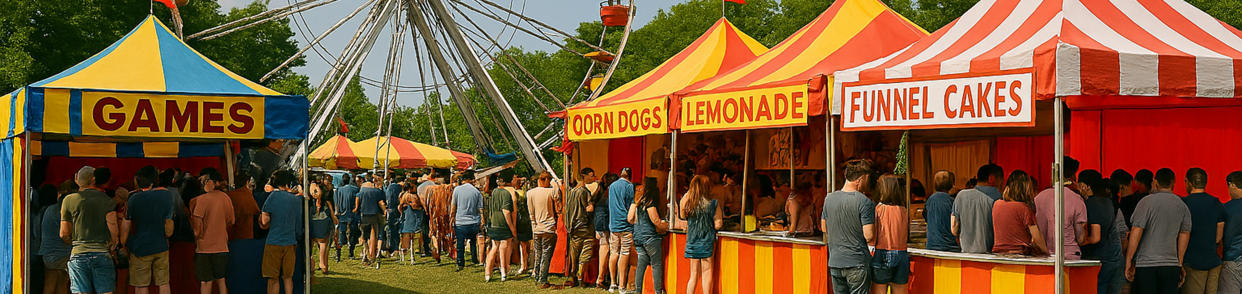 Festival with rides and booths