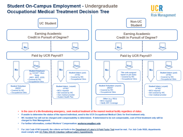 On-Campus Undergraduate Student Employee Occupational Medical Treatment Decision Tree 2019